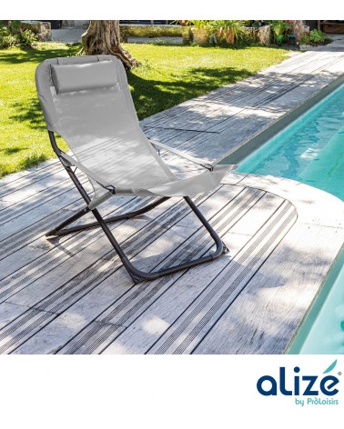 Fauteuil relax de jardin pliant en acier - EASY - Alizé