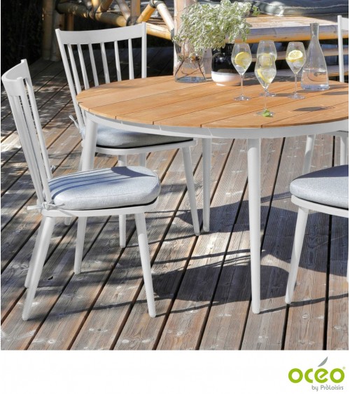 Table NEUVIC 130 Plateau teck   OcéoTables de jardin
