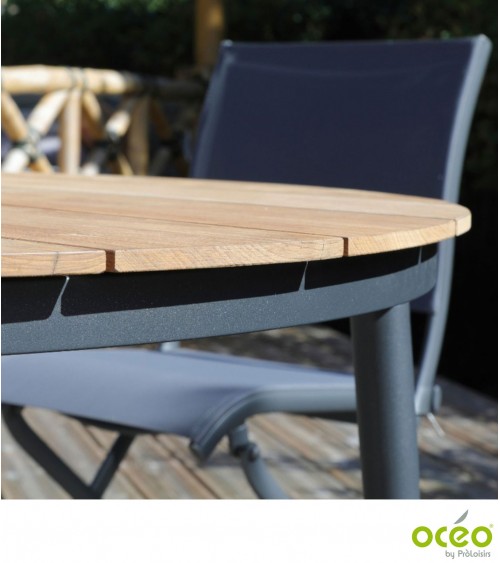 Table NEUVIC 130 Plateau teck   OcéoTables de jardin