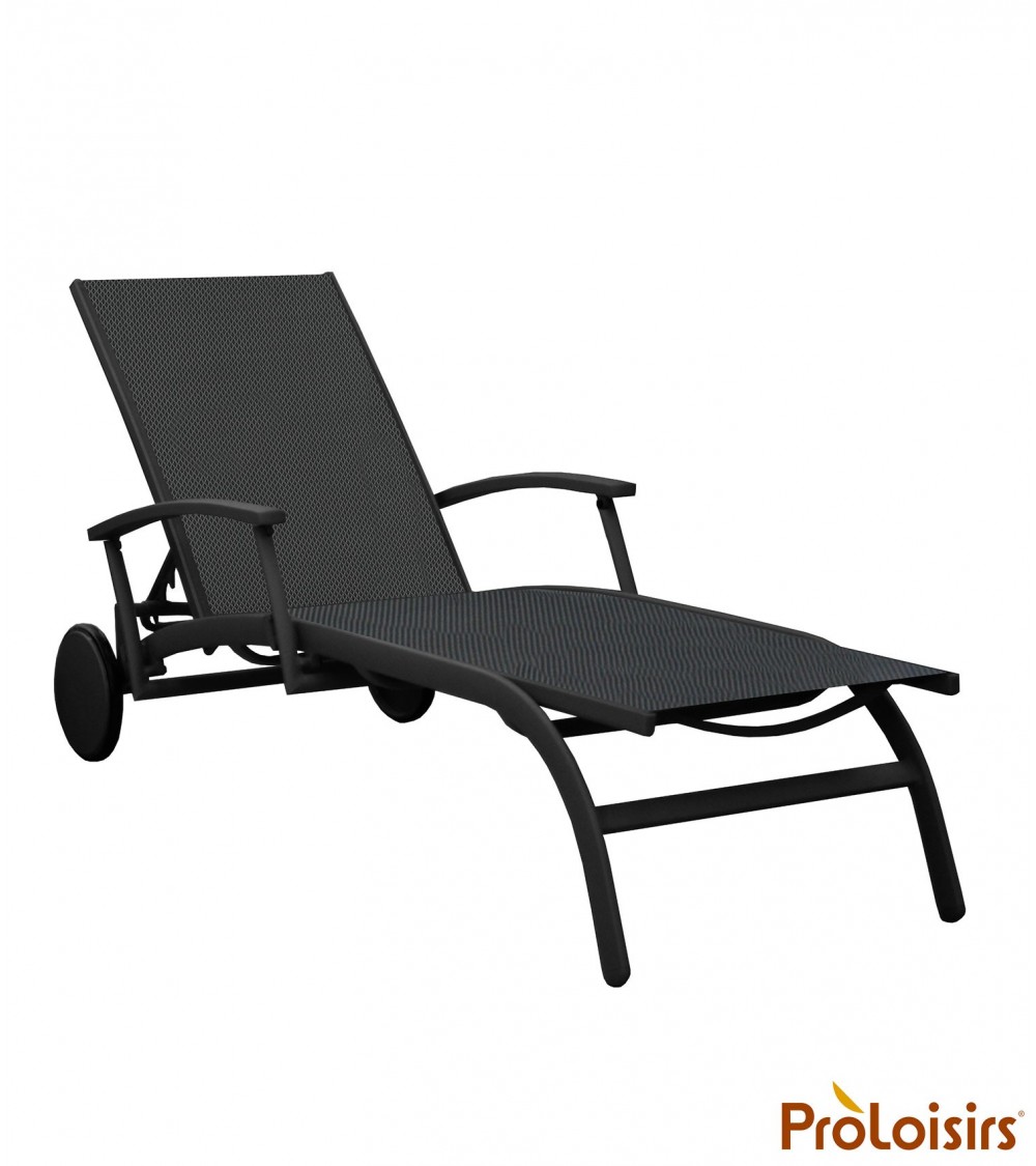 Bain de soleil ELEGANCE avec accoudoirs Coloris:Châssis Graphite / Assise BBM Eco-participation    :Prix de vente comprenant l' 