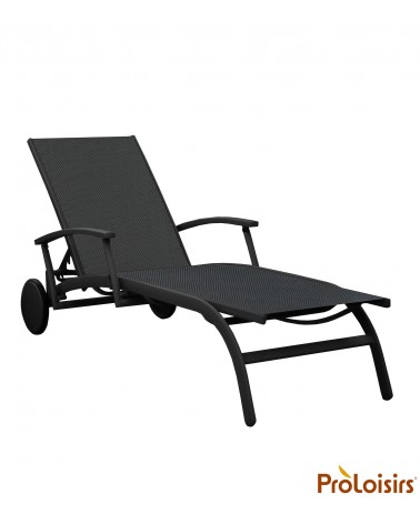 Bain de soleil ELEGANCE avec accoudoirs Coloris:Châssis Graphite / Assise BBM Eco-participation    :Prix de vente comprenant l' 