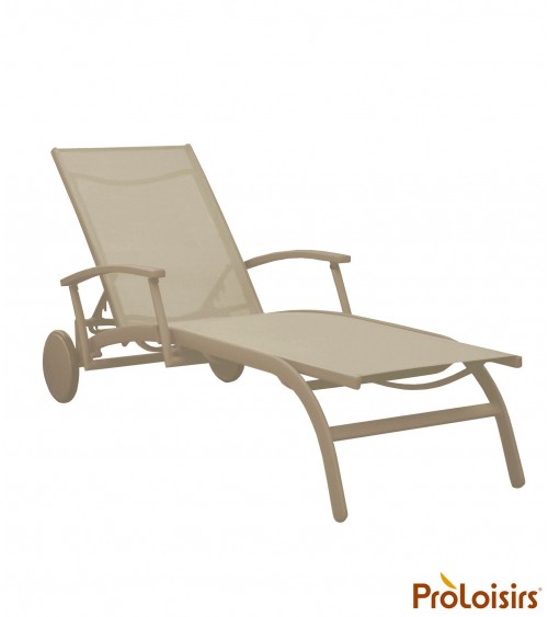 Bain de soleil ELEGANCE avec accoudoirs Coloris:Châssis Sand / Assise Sand Eco-participation    :Prix de vente comprenant l' éco