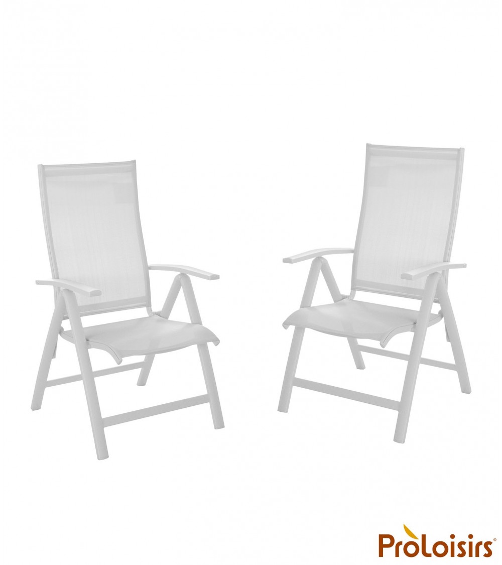 IPOTIUS Extérieur Fauteuil de jardin Lot de 4 Chaises Design Blanc