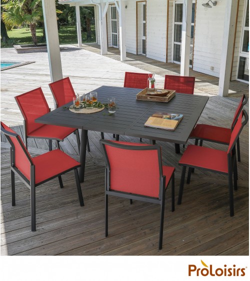 Table de jardin BARCELONA 145 Coloris:Châssis Graphite / Plateau Graphite Eco-participation    :Prix de vente comprenant l' éco-