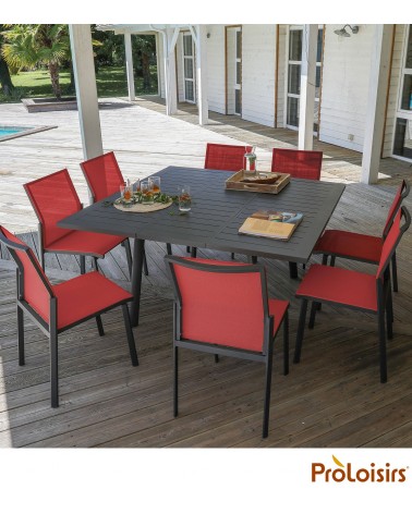 Table de jardin BARCELONA 145 Coloris:Châssis Graphite / Plateau Graphite Eco-participation    :Prix de vente comprenant l' éco-