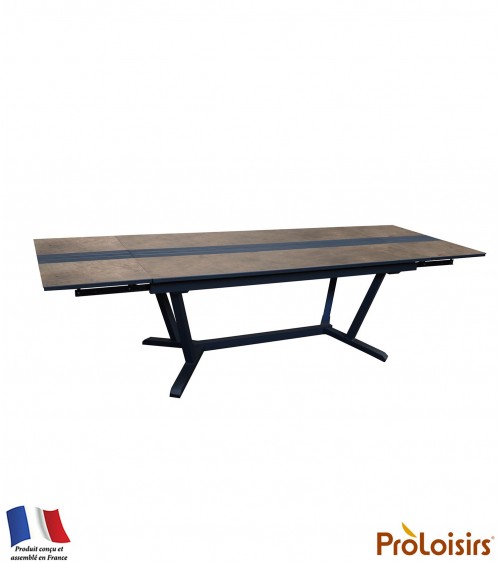 Table GALLEO 180/230/280 plateau Fundermax® Coloris:Châssis Graphite / Plateau HPL Cave Eco-participation    :Prix de vente comp