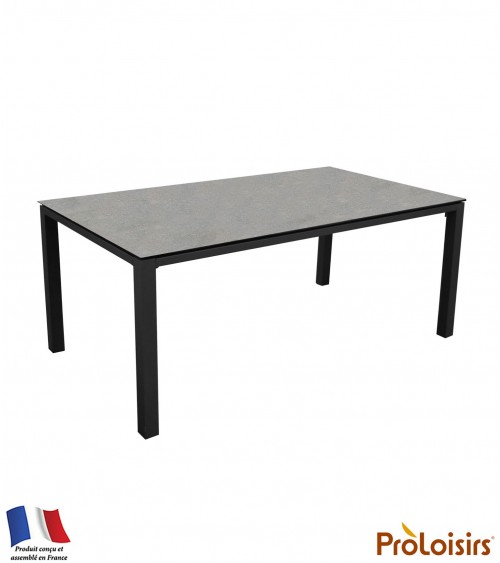 Table STONEO 180 plateau Kedra® Coloris:Châssis Graphite / Plateau Lucca Eco-participation    :Prix de vente comprenant l' éco-p