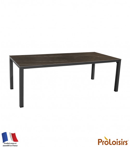 Table STONEO 220 plateau Kedra® Coloris:Châssis Graphite / Plateau Abyssal Eco-participation    :Prix de vente comprenant l' éco