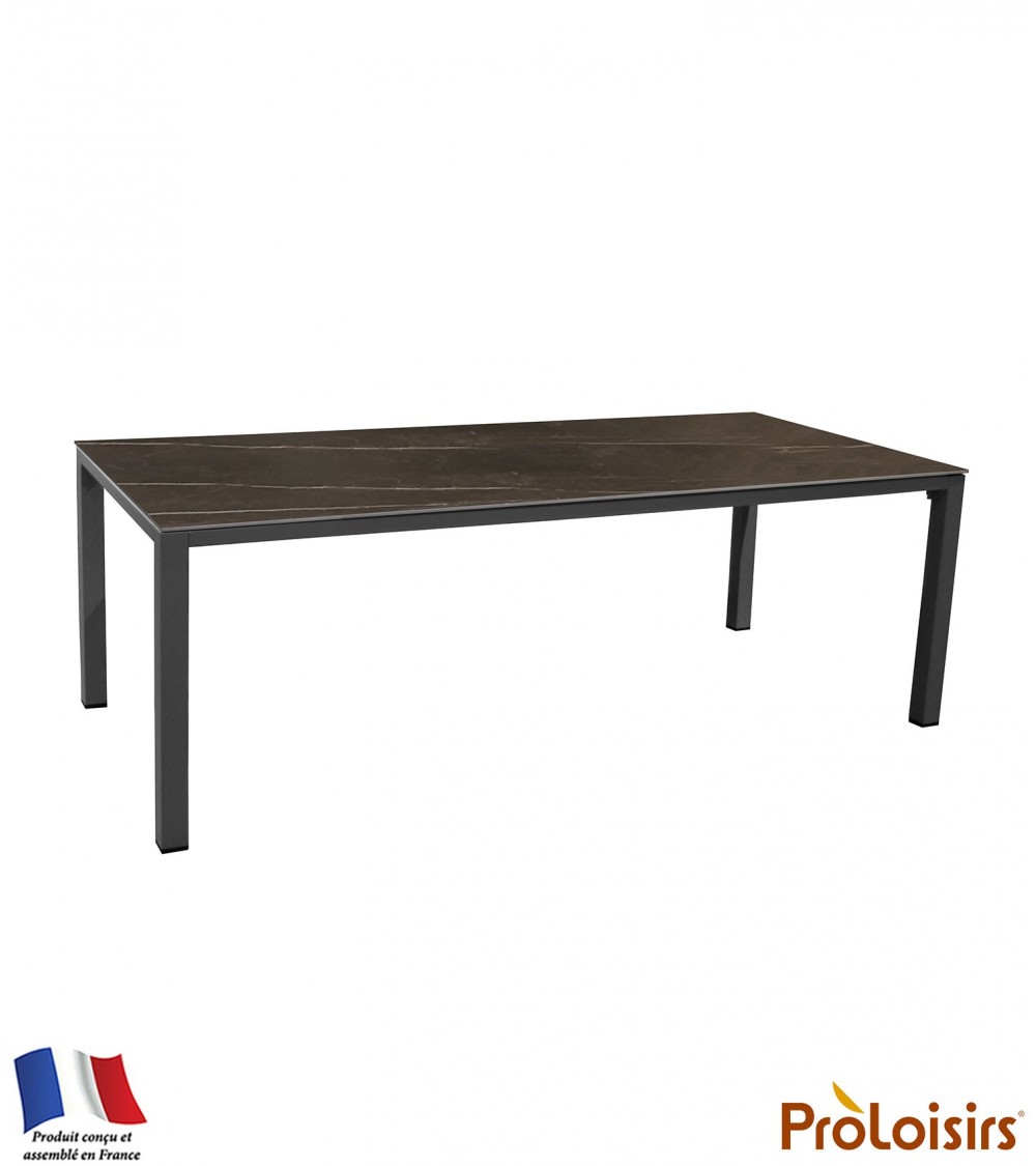 Table STONEO 220 plateau Kedra® Coloris:Châssis Graphite / Plateau Abyssal Eco-participation    :Prix de vente comprenant l' éco