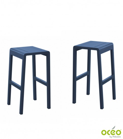 Tabouret haut ANTONINO Coloris:Châssis Bleu / Assise Bleu Eco-participation    :Prix de vente comprenant l' éco-participation de