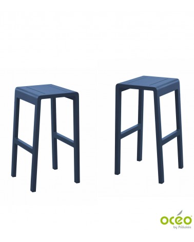 Tabouret haut ANTONINO Coloris:Châssis Bleu / Assise Bleu Eco-participation    :Prix de vente comprenant l' éco-participation de