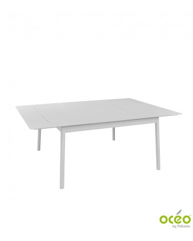 TABLE DUBLIN 140x140/200 Coloris:Châssis Blanc/Plateau Blanc Eco-participation    :Prix de vente comprenant l' éco-participation