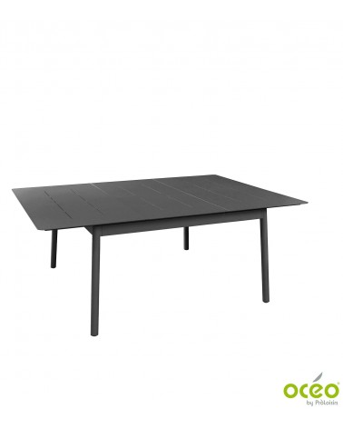 TABLE DUBLIN 140x140/200 Coloris:Châssis Graphite / Plateau Graphite Eco-participation    :Prix de vente comprenant l' éco-parti