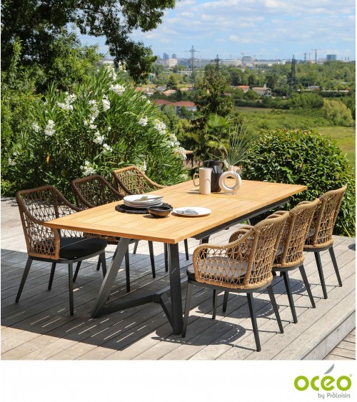 Table rectangulaire en bois de teck 8 personnes BOSTON