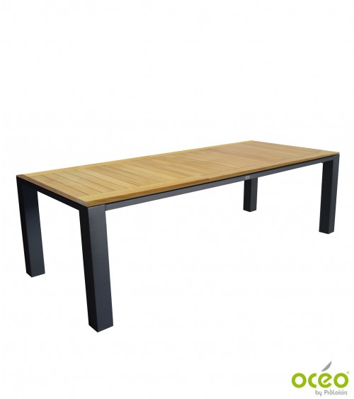 Table TORINO 240 Plateau Teck FSC® Coloris:Châssis Graphite / Plateau Teck FSC®  Eco-participation    :Prix de vente comprenant 