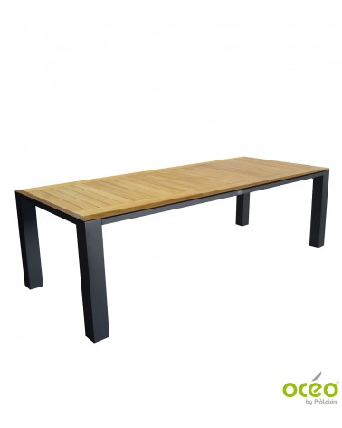 Table TORINO 240 Plateau Teck FSC® Coloris:Châssis Graphite / Plateau Teck FSC®  Eco-participation    :Prix de vente comprenant 