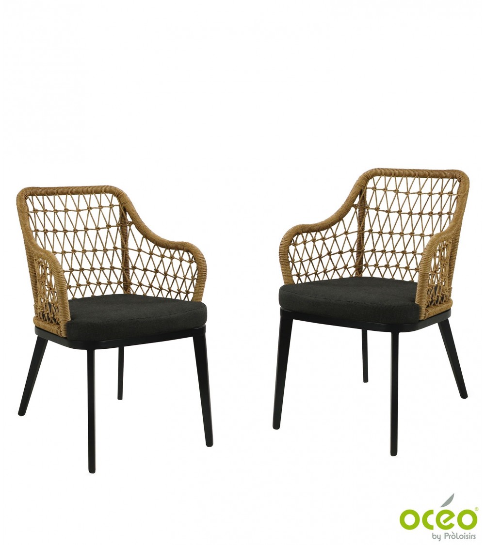 Fauteuil MILAN Coloris:Châssis Noir / Assise Wicker Paille Eco-participation    :Prix de vente comprenant l' éco-participation d