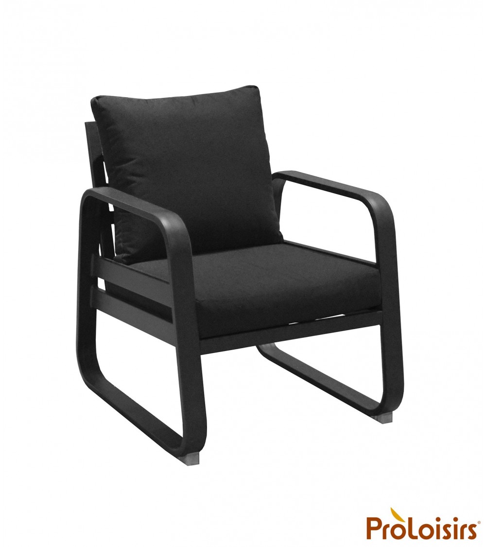 Fauteuil détente TONIO Coloris:Châssis Graphite / Assise coussin Chiné gris Eco-participation    :Prix de vente comprenant l' éc