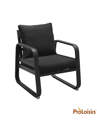 Fauteuil détente TONIO Coloris:Châssis Graphite / Assise coussin Chiné gris Eco-participation    :Prix de vente comprenant l' éc