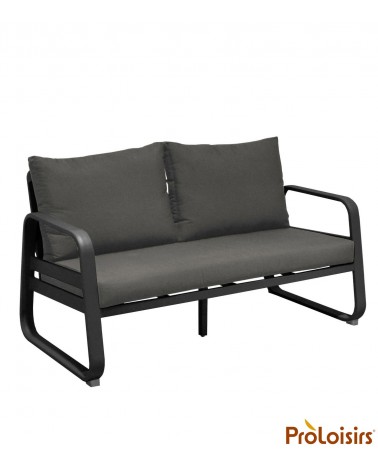 Canapé détente TONIO 2,5 places Coloris:Châssis Graphite / Assise coussin Chiné gris Eco-participation    :Prix de vente compren