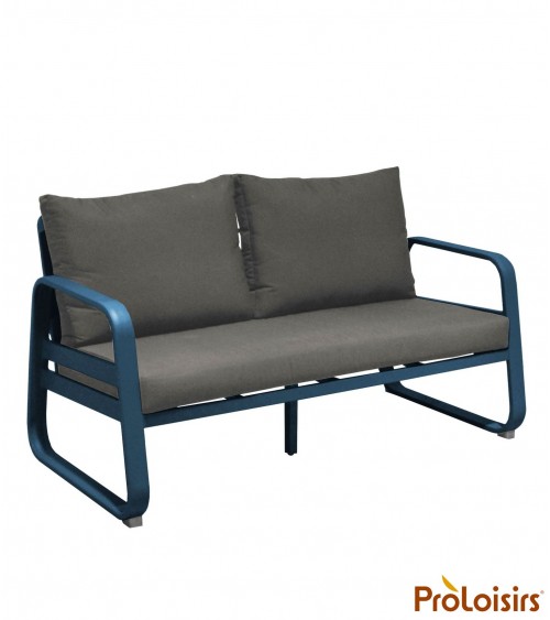 Canapé détente TONIO 2,5 places Coloris:Châssis Bleu / Assise coussin Chiné gris Eco-participation    :Prix de vente comprenant 