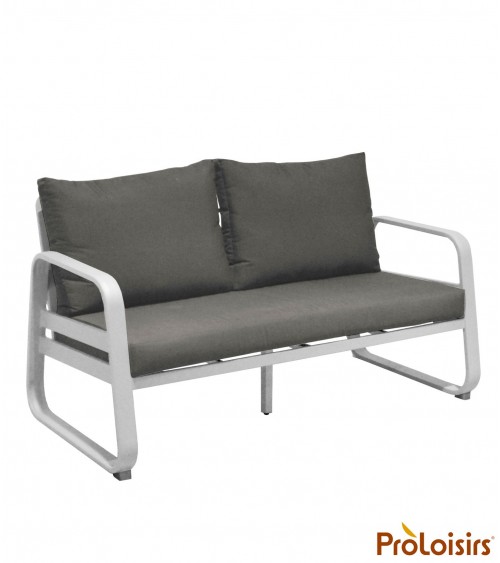 Canapé détente TONIO 2,5 places Coloris:Châssis Blanc / Assise coussin Chiné gris Eco-participation    :Prix de vente comprenant