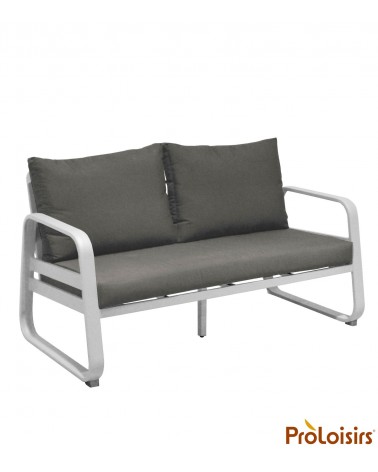 Canapé détente TONIO 2,5 places Coloris:Châssis Blanc / Assise coussin Chiné gris Eco-participation    :Prix de vente comprenant