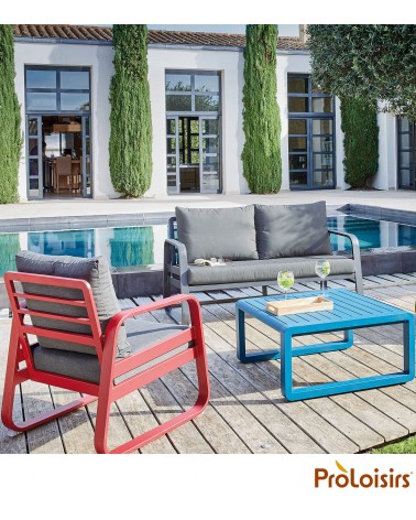 Canapé détente TONIO 2,5 places Coloris:Châssis Graphite / Assise coussin Chiné gris Eco-participation    :Prix de vente compren