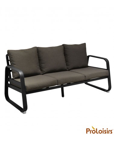 Canapé détente TONIO 3 places Coloris:Châssis Graphite / Assise coussin Chiné gris Eco-participation    :Prix de vente comprenan
