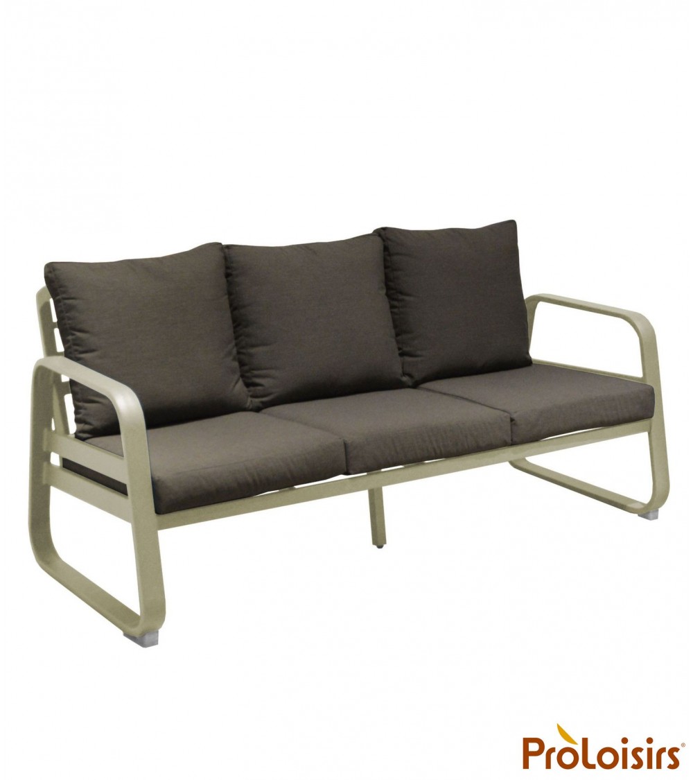 Canapé détente TONIO 3 places Coloris:Châssis Sauge / Assise coussin Chiné gris Eco-participation    :Prix de vente comprenant l