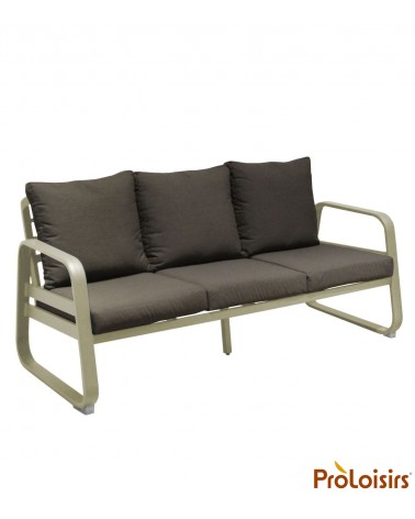 Canapé détente TONIO 3 places Coloris:Châssis Sauge / Assise coussin Chiné gris Eco-participation    :Prix de vente comprenant l