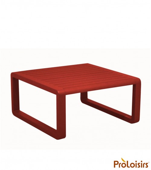 Table basse TONIO 80x80 Coloris:Châssis Rouge / Plateau Rouge Eco-participation    :Prix de vente comprenant l' éco-participatio