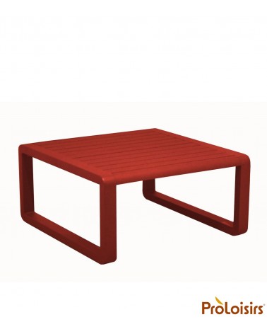 Table basse TONIO 80x80 Coloris:Châssis Rouge / Plateau Rouge Eco-participation    :Prix de vente comprenant l' éco-participatio