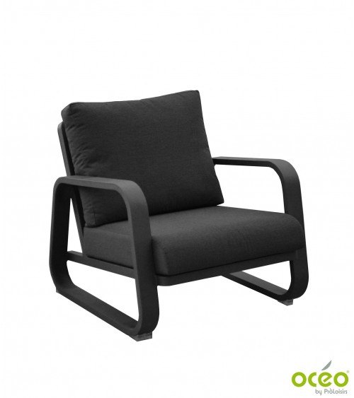 Fauteuil lounge ANTONINO Coloris:Châssis Graphite / Assise coussin Gris Eco-participation    :Prix de vente comprenant l' éco-pa