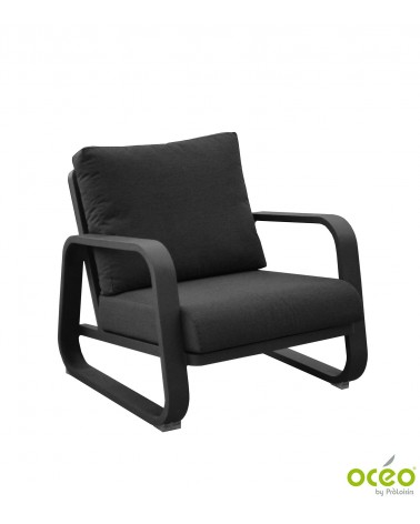 Fauteuil lounge ANTONINO Coloris:Châssis Graphite / Assise coussin Gris Eco-participation    :Prix de vente comprenant l' éco-pa