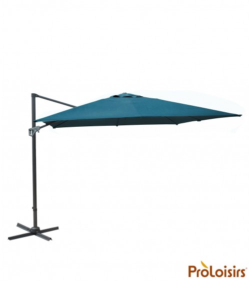 Parasol Rectangulaire Inclinable Turquoise 200x300 Cm - Meublorama - Pour Terrasse, Jardin