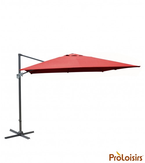 Parasol déporté NH 3x3 Coloris:Mât Grey / Toile Rouge Mode de livraison:Transport : Messagerie / A domicileProloisirsParasol mât