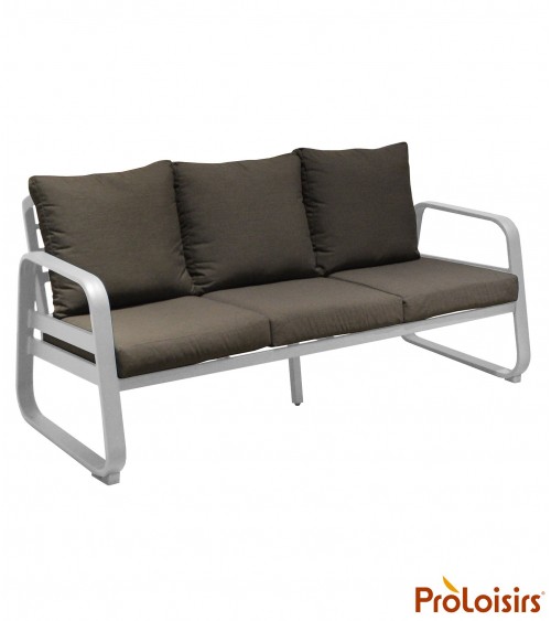 Canapé détente TONIO 3 places Coloris:Châssis Blanc / Assise coussin Chiné gris Eco-participation    :Prix de vente comprenant l