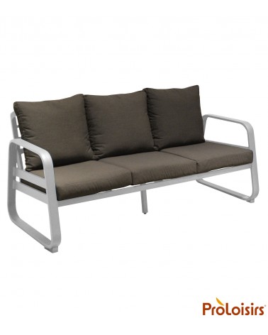 Canapé détente TONIO 3 places Coloris:Châssis Blanc / Assise coussin Chiné gris Eco-participation    :Prix de vente comprenant l