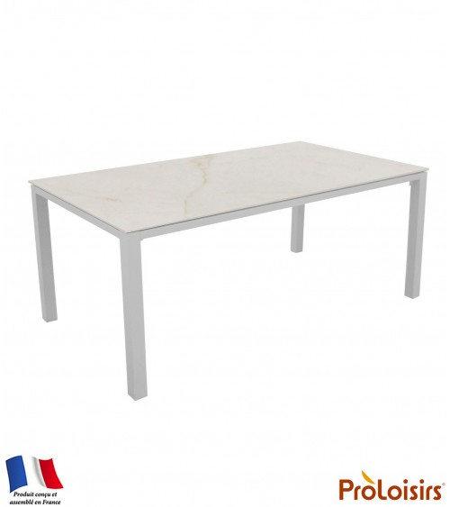 Table STONEO 180 plateau Kedra® Coloris:Châssis Blanc/Plateau Kedra® Dual white Eco-participation    :Prix de vente comprenant l