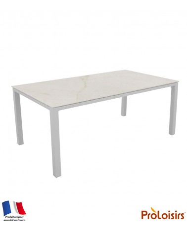 Table STONEO 180 plateau Kedra® Coloris:Châssis Blanc/Plateau Kedra® Dual white Eco-participation    :Prix de vente comprenant l