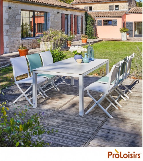 Table STONEO 180 plateau Kedra® Coloris:Châssis Blanc/Plateau Kedra® Dual white Eco-participation    :Prix de vente comprenant l