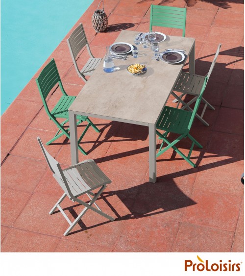 Table STONEO 180 plateau Kedra® Coloris:Châssis Sand/Plateau Kedra® Downtown Eco-participation    :Prix de vente comprenant l' é