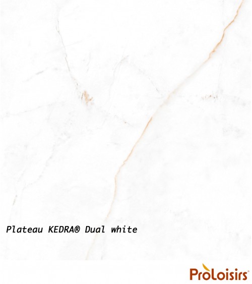 Table STONEO 180 plateau Kedra® Coloris:Châssis Blanc/Plateau Kedra® Dual white Eco-participation    :Prix de vente comprenant l