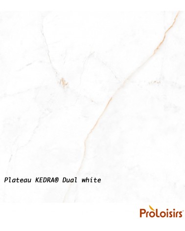 Table STONEO 180 plateau Kedra® Coloris:Châssis Blanc/Plateau Kedra® Dual white Eco-participation    :Prix de vente comprenant l