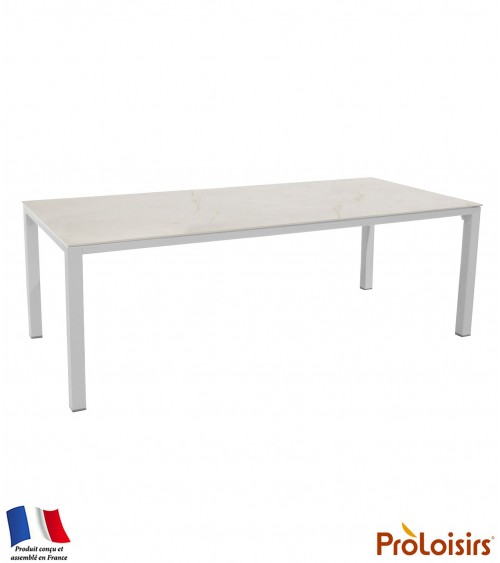 Table STONEO 220 plateau Kedra® Coloris:Châssis Blanc/Plateau Kedra® Dual white Eco-participation    :Prix de vente comprenant l