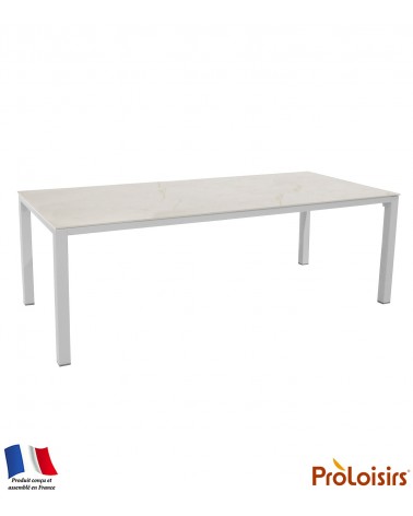Table STONEO 220 plateau Kedra® Coloris:Châssis Blanc/Plateau Kedra® Dual white Eco-participation    :Prix de vente comprenant l