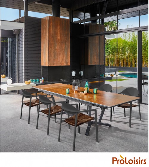 Table VITA 180/230/280 plateau Kedra® Coloris:Châssis Graphite/Plateau Kedra® Oxyde Eco-participation    :Prix de vente comprena