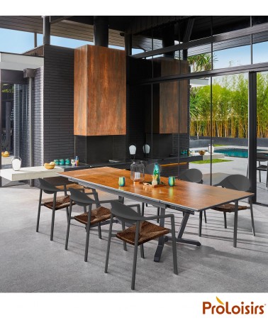 Table VITA 180/230/280 plateau Kedra® Coloris:Châssis Graphite/Plateau Kedra® Oxyde Eco-participation    :Prix de vente comprena