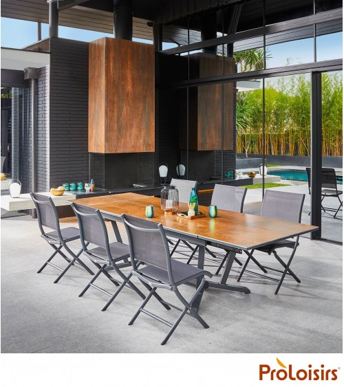 Table VITA 180/230/280 plateau Kedra® Coloris:Châssis Graphite/Plateau Kedra® Oxyde Eco-participation    :Prix de vente comprena